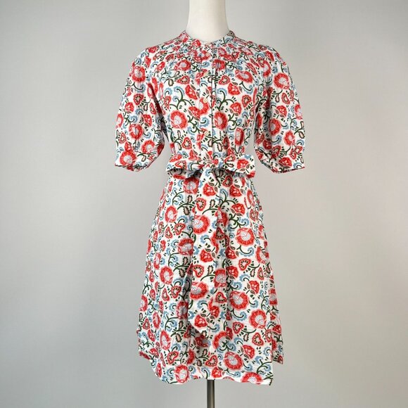 NWOT Boden Ada Double Cloth Cotton Floral Shirt Dress Size 10P Knee Length - Picture 2 of 9
